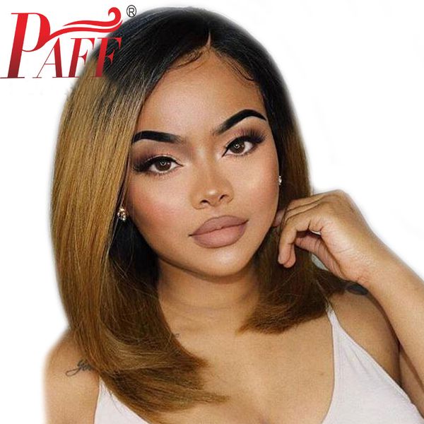 paff bob human hair lace front wigs short ombre color side part brazilian remy hair wig two tone pre plucked with baby hair, Black;brown
paff bob human hair lace front wigs short ombre color side part brazilian remy hair wig two tone pre plucked with baby hair, Black;brown