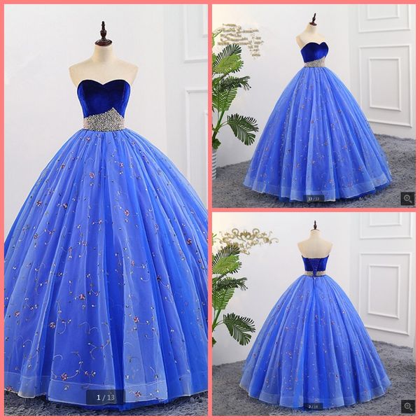 2019 vestido de festa real picture royal blue lace velvet ball gown prom dress pearls strapless with sweetheart neck corset prom gowns, Black
2019 vestido de festa real picture royal blue lace velvet ball gown prom dress pearls strapless with sweetheart neck corset prom gowns, Black