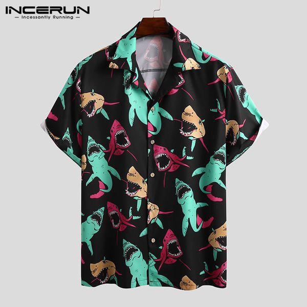 stylish men casual shirt lapel printed button short sleeve chic streetwear camisa 2020 summer mens hawaiian shirts incerun s-3xl, White;black
stylish men casual shirt lapel printed button short sleeve chic streetwear camisa 2020 summer mens hawaiian shirts incerun s-3xl, White;black