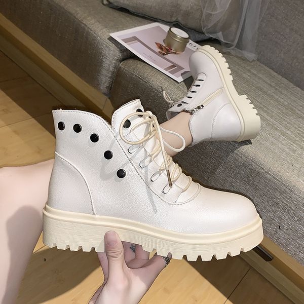 rock shoes woman lace up women's rubber boots winter footwear booties ladies round toe boots-women zipper rain 2020 mid calf, Black 
rock shoes woman lace up women's rubber boots winter footwear booties ladies round toe boots-women zipper rain 2020 mid calf, Black