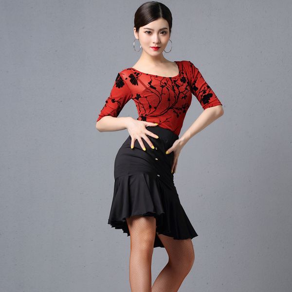 new latin dance women practice latin skirt female professional rumba/tango/samba/salsa dance performance costume dql2141, Black;red
new latin dance women practice latin skirt female professional rumba/tango/samba/salsa dance performance costume dql2141, Black;red