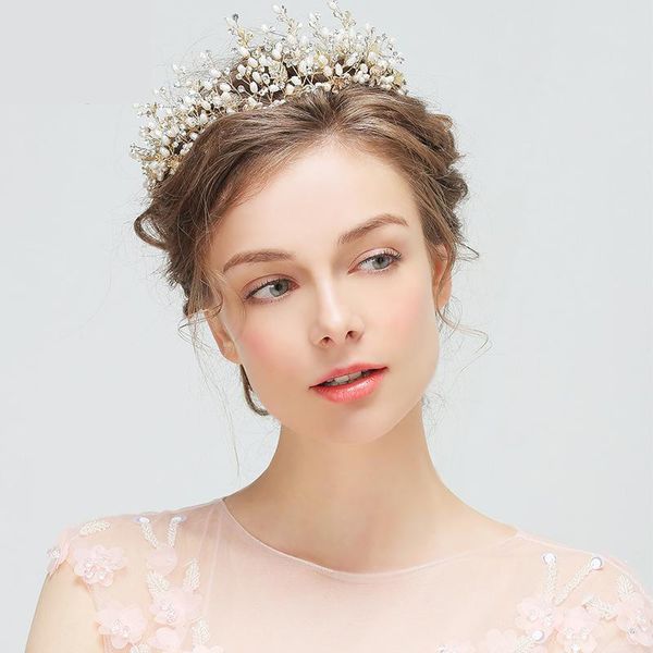 european american style selling headdress bride double freshwater pearl crown handmade headband wedding jewelry, Golden;white
european american style selling headdress bride double freshwater pearl crown handmade headband wedding jewelry, Golden;white