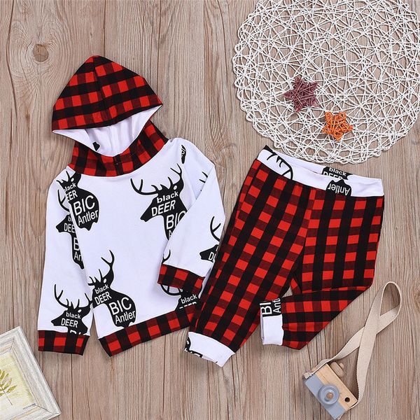 christmas baby boys girls clothes newborn infant baby christmas cartoon deer plaid hooded plaid pant outfits ropa nina set, White
christmas baby boys girls clothes newborn infant baby christmas cartoon deer plaid hooded plaid pant outfits ropa nina set, White