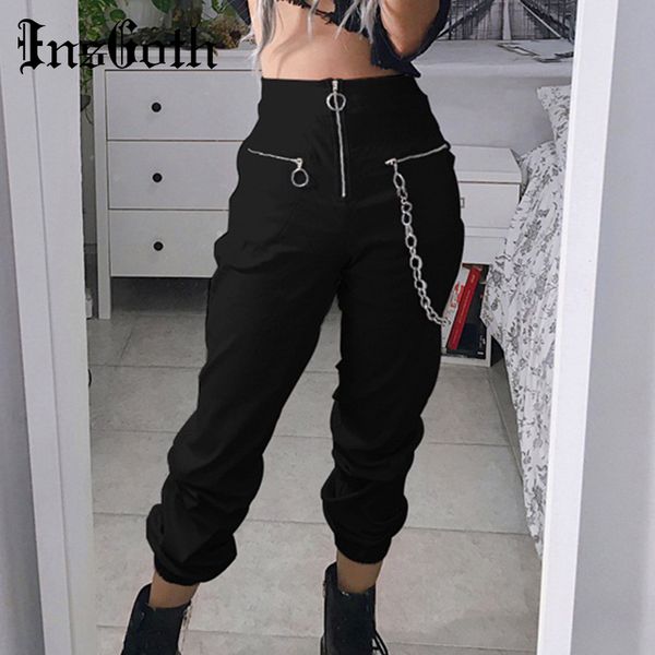 insgoth harajuku black streetwear женские повседневные брюки готический панк гранж шаровары с цепями черные женские длинные брюки, Black;white
insgoth harajuku black streetwear женские повседневные брюки готический панк гранж шаровары с цепями черные женские длинные брюки, Black;white