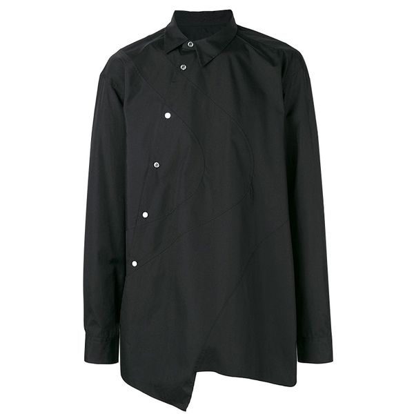 s~5xl 2019 new men's fashion hair stylist unsymmetrical deconstruction irregular cut edge loose shirt plus size clothing, White;black
s~5xl 2019 new men's fashion hair stylist unsymmetrical deconstruction irregular cut edge loose shirt plus size clothing, White;black