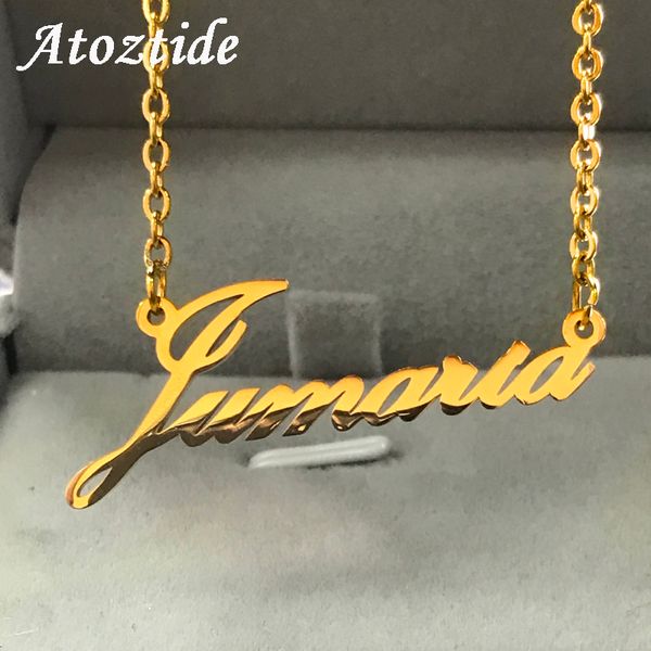 atoztide stainless steel personalized custom name necklace mirror surface gold choker necklace pendant nameplate gift, Silver
atoztide stainless steel personalized custom name necklace mirror surface gold choker necklace pendant nameplate gift, Silver