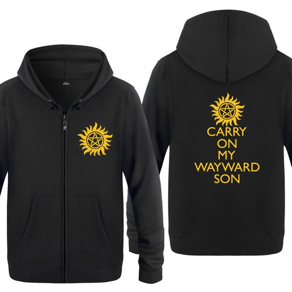 carry on my wayward son music hoodies men 2018 men's fleece zipper cardigans hooded sweatshirts, Black
carry on my wayward son music hoodies men 2018 men's fleece zipper cardigans hooded sweatshirts, Black