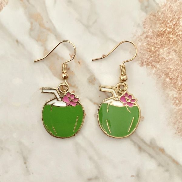 green fresh coconut palm earrings gold zinc alloy summer beach charms dangle fruit women hoop eardrop fashion accessories, Golden;silver
green fresh coconut palm earrings gold zinc alloy summer beach charms dangle fruit women hoop eardrop fashion accessories, Golden;silver