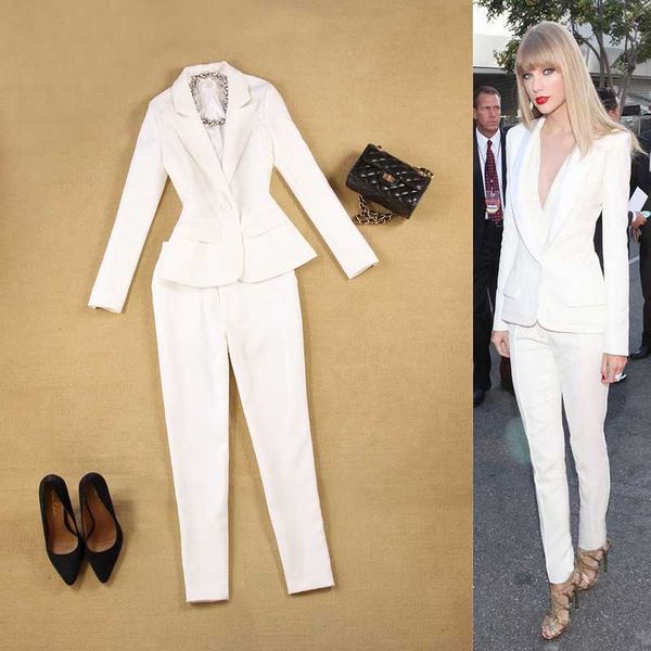 professional women suits office business white formal ladies pant suits two piece black uniform blazer sets ladies, White;black
professional women suits office business white formal ladies pant suits two piece black uniform blazer sets ladies, White;black