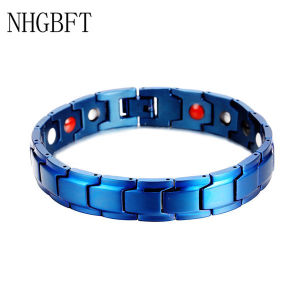 nhgbft blue color magnetic energy bracelets for mens stainless steel health germanium magnetic bracelets dropshipping, Black
nhgbft blue color magnetic energy bracelets for mens stainless steel health germanium magnetic bracelets dropshipping, Black