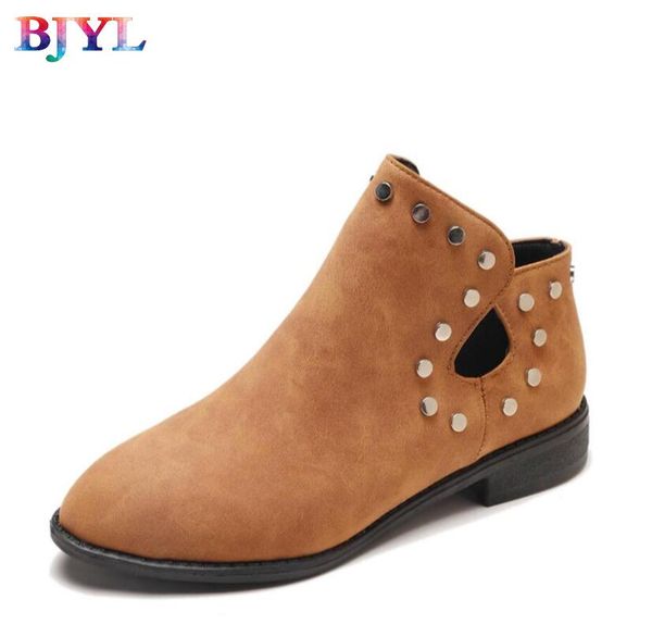 bjyl 2018 new boots short boots thick with fashion simple student flat bottom side zipper single women's, Black
bjyl 2018 new boots short boots thick with fashion simple student flat bottom side zipper single women's, Black
