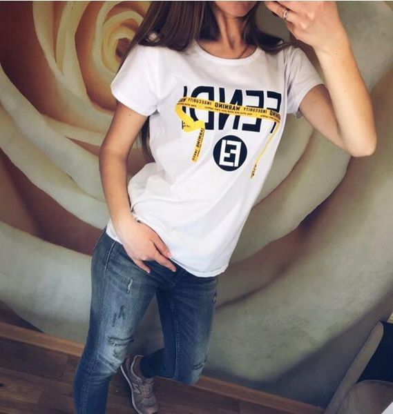 ff summer designers short-sleeves luxurys female brands printing slender women short sleeve t shirts for womens poloshirts clothing, White
ff summer designers short-sleeves luxurys female brands printing slender women short sleeve t shirts for womens poloshirts clothing, White