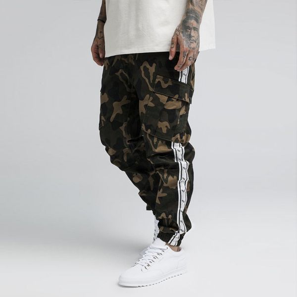 2019 fashion brand new camouflage overalls for men's sports leisure loose long pants with stripe welt camouflage pants, Black
2019 fashion brand new camouflage overalls for men's sports leisure loose long pants with stripe welt camouflage pants, Black