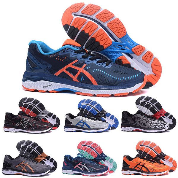 

brand gel-kayano 23 t646n women running shoes blue orange gray green triple black white mens designer trainers athletic shoes sneakers 36-45, White;red
