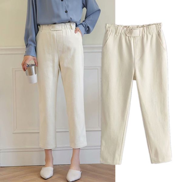 autumn new style women's dress high-waisted slimming fabric soft elastic waist casual capri pants 549-1091, Black;white
autumn new style women's dress high-waisted slimming fabric soft elastic waist casual capri pants 549-1091, Black;white