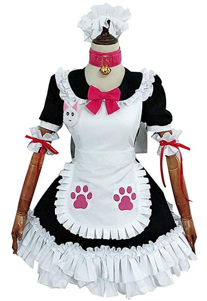 fgo fate grand order tamamo no mae white apron sweet cute maid skirt dress cosplay costume, Black
fgo fate grand order tamamo no mae white apron sweet cute maid skirt dress cosplay costume, Black