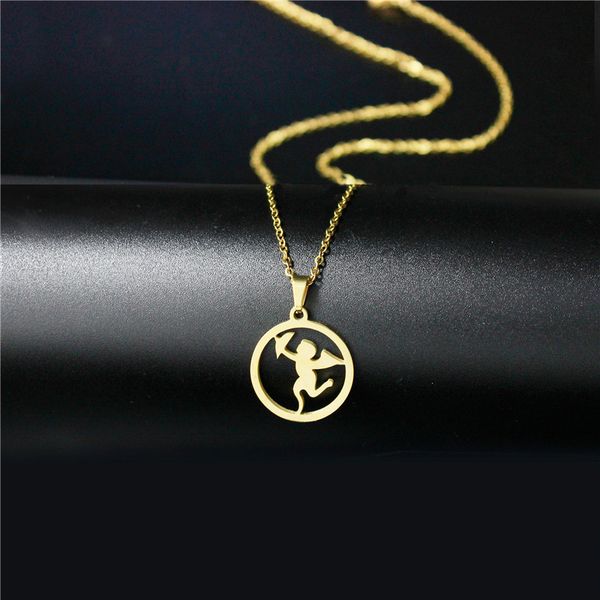 cute cupid angel pendant stainless steel necklace for women choker chain baby boy sweetheart jewelry friendship girl gifts, Silver
cute cupid angel pendant stainless steel necklace for women choker chain baby boy sweetheart jewelry friendship girl gifts, Silver
