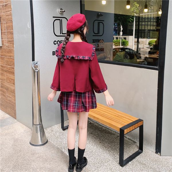 early autumn 2020 new japanese soft girl navy collar bowtie coat plaid skirt two piece suit feminine, Black
early autumn 2020 new japanese soft girl navy collar bowtie coat plaid skirt two piece suit feminine, Black