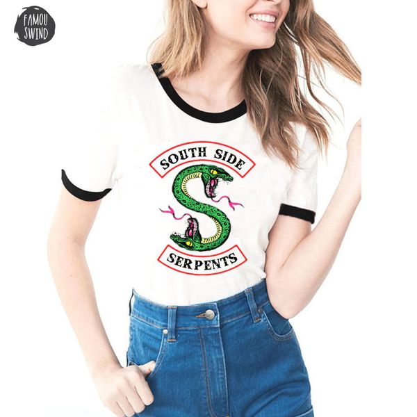 summer southside serpents t shirt harajuku black s mujer short sleeve t shirt camisetas printed laides, White
summer southside serpents t shirt harajuku black s mujer short sleeve t shirt camisetas printed laides, White
