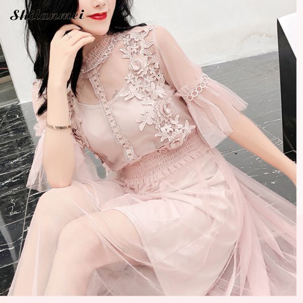 stand-neck long-sleeved party dresses women sweet mesh streetwear mid-calf dress female 2019 summer lace dress vestidos, Black;gray
stand-neck long-sleeved party dresses women sweet mesh streetwear mid-calf dress female 2019 summer lace dress vestidos, Black;gray