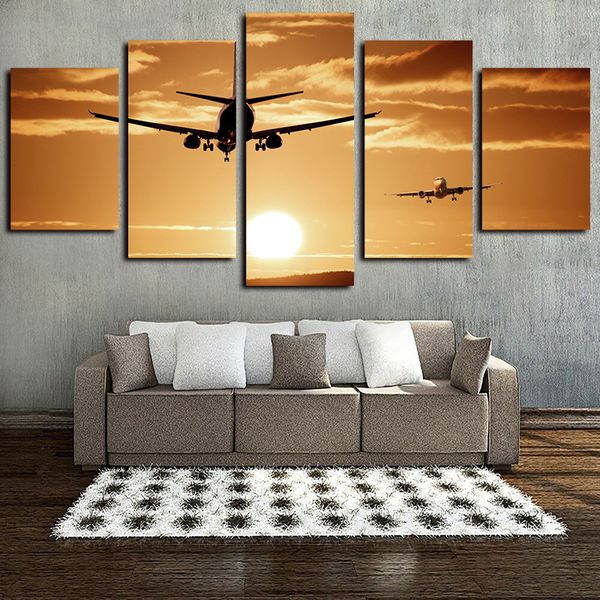 5 panels airplane sunset modern artworks giclee canvas wall art for home decor abstract poster hd canvas print oil painting
5 panels airplane sunset modern artworks giclee canvas wall art for home decor abstract poster hd canvas print oil painting