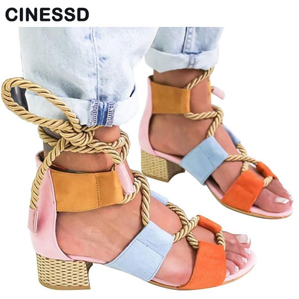 summer thick heel sandals fashion rope cross-tied leather patchwork casual beach shoes women sandalias size 35-43, Black
summer thick heel sandals fashion rope cross-tied leather patchwork casual beach shoes women sandalias size 35-43, Black