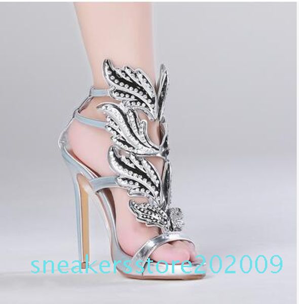 butterfly leaf woman heels summer gladiators genuine leather strappy gold wedding party dress shoes s09, Black
butterfly leaf woman heels summer gladiators genuine leather strappy gold wedding party dress shoes s09, Black