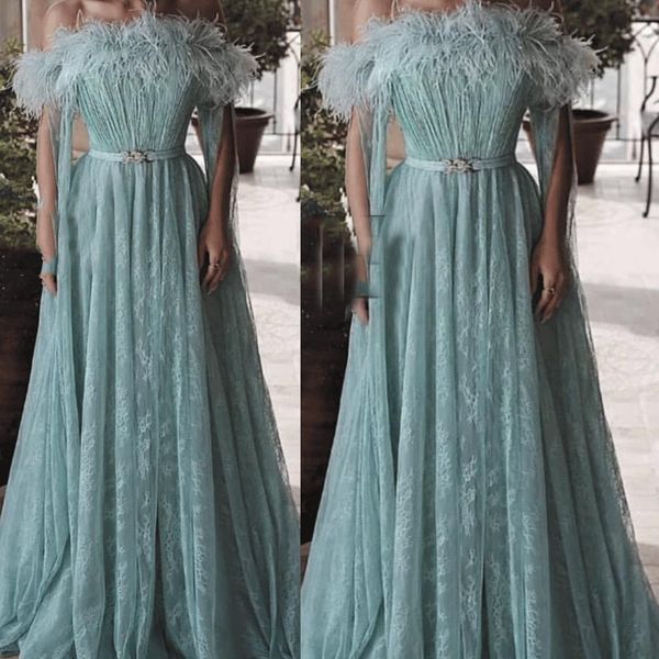 a-line green lace prom dresses 2020 feather off the shoulder elegant floor length zipper back arabic evening gown robe de soiree, Black
a-line green lace prom dresses 2020 feather off the shoulder elegant floor length zipper back arabic evening gown robe de soiree, Black