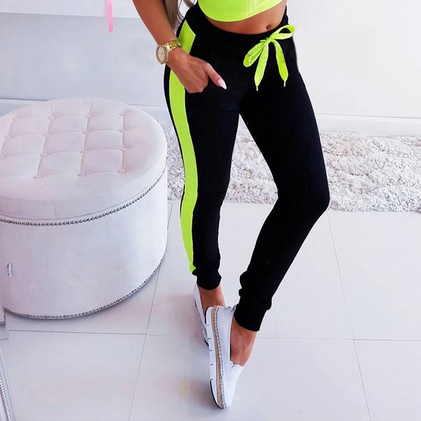 women sweatpants drawstring design side stripe mid waist pencil pants lady summer autumn slim hips trousers for sport streetwear, Black;white
women sweatpants drawstring design side stripe mid waist pencil pants lady summer autumn slim hips trousers for sport streetwear, Black;white