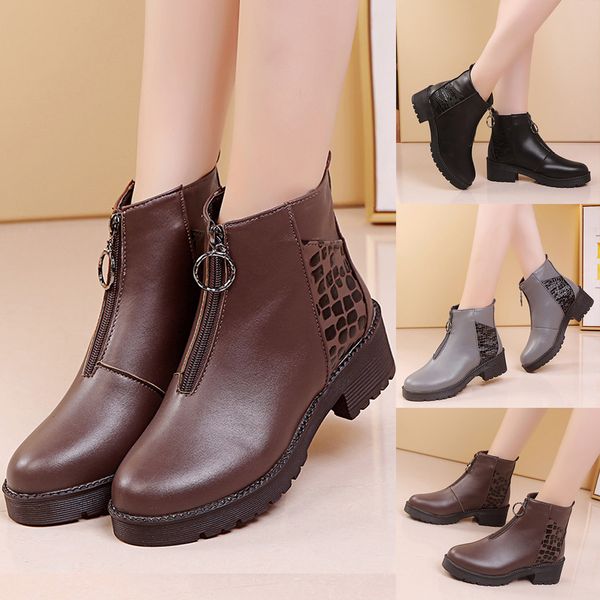 25#womens high heel boots mid-zipper non-slip lady short boot fashion shoe booties bottes d'hiver pour femmes, Black
25#womens high heel boots mid-zipper non-slip lady short boot fashion shoe booties bottes d'hiver pour femmes, Black