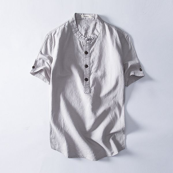 men's casual shirts pullover linen short sleeve summer breathable mens quality slim fit solid cotton male ts-386, White;black
men's casual shirts pullover linen short sleeve summer breathable mens quality slim fit solid cotton male ts-386, White;black