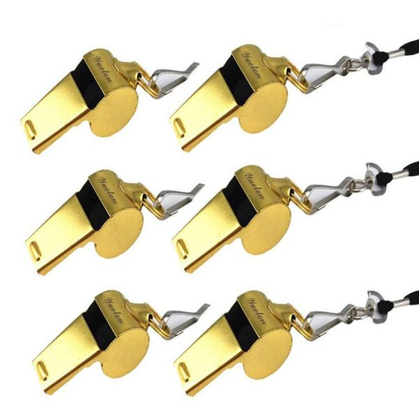 1pcs foreign trade gold stainless steel rope 6 whistle hanging neck outdoor lifesaving whistle
1pcs foreign trade gold stainless steel rope 6 whistle hanging neck outdoor lifesaving whistle
