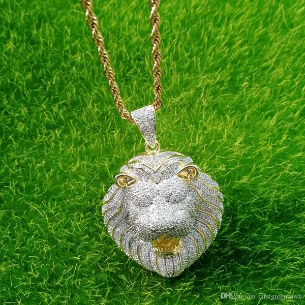 hip hop полный cz циркон мощеные ice out золотого лев подвеска ожерелье для мужчин bling рэппера ювелирных изделий, Silver
hip hop полный cz циркон мощеные ice out золотого лев подвеска ожерелье для мужчин bling рэппера ювелирных изделий, Silver
