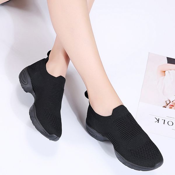 women walking shoes running mesh shoes slimming fitness platform slip-on sneaker air cushion gym modern dance, Black
women walking shoes running mesh shoes slimming fitness platform slip-on sneaker air cushion gym modern dance, Black