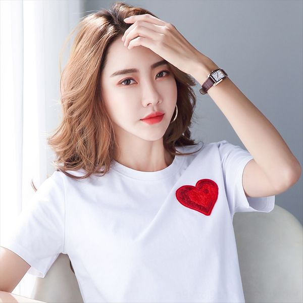 summer 2020 pure cotton loose love zhangzi round collar short sleeve t-shirt t-shirt women's loose casual fashion, White
summer 2020 pure cotton loose love zhangzi round collar short sleeve t-shirt t-shirt women's loose casual fashion, White