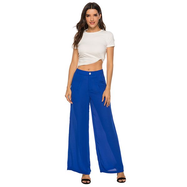 2019 summer women wide leg pants elastic waist pants casual big size solid chiffon long office lady chiffon trousers, Black;white
2019 summer women wide leg pants elastic waist pants casual big size solid chiffon long office lady chiffon trousers, Black;white