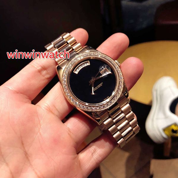 sapphire glass watches 41mm diamond watch rose gold stainless steel black face bracelet automatic fashion men's luminous wristwatch, Slivery;brown
sapphire glass watches 41mm diamond watch rose gold stainless steel black face bracelet automatic fashion men's luminous wristwatch, Slivery;brown