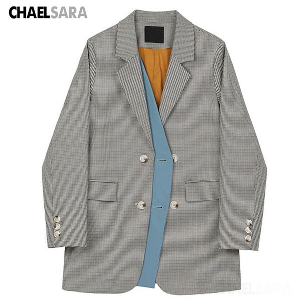2020 new high street plaid blazer jacket women chic splice notched long sleeve casual office lady suit coat, White;black
2020 new high street plaid blazer jacket women chic splice notched long sleeve casual office lady suit coat, White;black