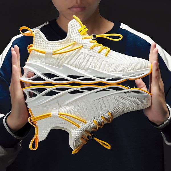 men's sneakers outdoor leisure running shoes flying knives blades white shoes ins catwalk model breathable mesh shoe, Black
men's sneakers outdoor leisure running shoes flying knives blades white shoes ins catwalk model breathable mesh shoe, Black
