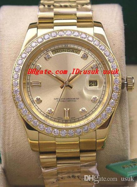 luxury watches mens black/gold dial diamond bezel 118348 watch chest 41mm automatic fashion brand men's watch wristwatch, Slivery;brown
luxury watches mens black/gold dial diamond bezel 118348 watch chest 41mm automatic fashion brand men's watch wristwatch, Slivery;brown