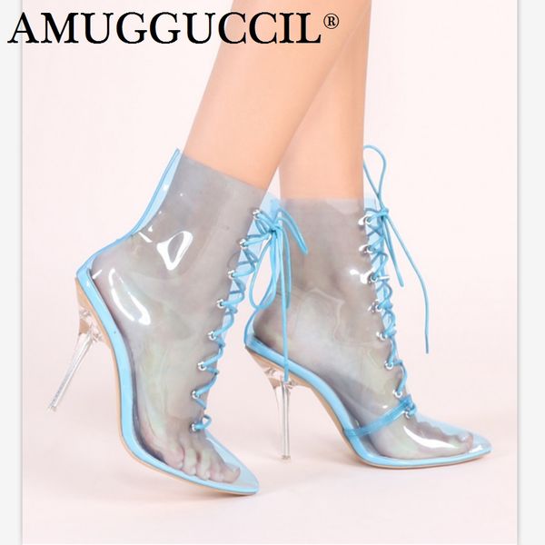 2019 new plus big size 35-45 blue yellow nude fashion lace up high heel clear spring summer female ladies women boots x1810, Black
2019 new plus big size 35-45 blue yellow nude fashion lace up high heel clear spring summer female ladies women boots x1810, Black