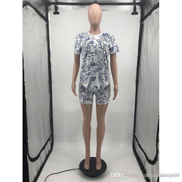 womens designer 2pcs pants crew neck short sleeve cartoon print female clothing casual apparel, White
womens designer 2pcs pants crew neck short sleeve cartoon print female clothing casual apparel, White