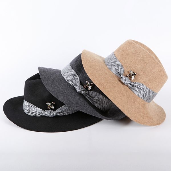 wool woolen felt in felted wool felt female british bright diamond all-match jazz hat lady temperament hat, Blue;gray
wool woolen felt in felted wool felt female british bright diamond all-match jazz hat lady temperament hat, Blue;gray
