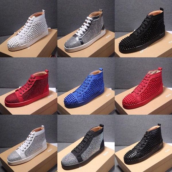 fashion cut suede flash leather red bottom platform designer spike luxury sneakers mens and women party wedding crystal shoes size 35-46 t10, Black
fashion cut suede flash leather red bottom platform designer spike luxury sneakers mens and women party wedding crystal shoes size 35-46 t10, Black