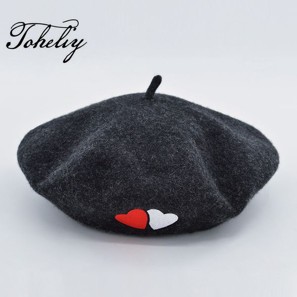 the red and white love embroidery wool beret keep warm women beret for sweet girl gift autumn and winter hats, Blue;gray
the red and white love embroidery wool beret keep warm women beret for sweet girl gift autumn and winter hats, Blue;gray