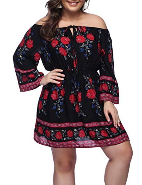 lover-beauty women's plus size dresses floral printed round neck casual loose dress, Black;gray
lover-beauty women's plus size dresses floral printed round neck casual loose dress, Black;gray