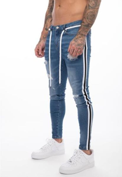 men designer hole jeans fashion natural color washed pencil pants casual distrressed slim jeans men clothing, Blue
men designer hole jeans fashion natural color washed pencil pants casual distrressed slim jeans men clothing, Blue