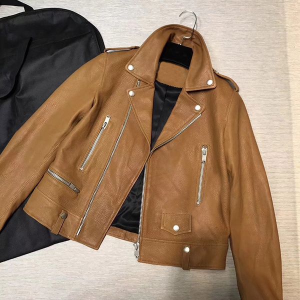 arlenesain 2018 spring and summer new 100% imported sheep skin handsome elegant motorcycle leather jacket, Black
arlenesain 2018 spring and summer new 100% imported sheep skin handsome elegant motorcycle leather jacket, Black