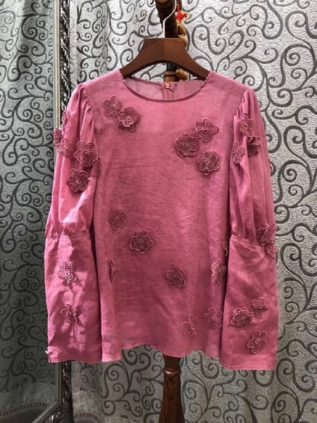 2020 spring fashion cotton linen shirts women appliques flower embroidery beading long sleeve purple white blouses
2020 spring fashion cotton linen shirts women appliques flower embroidery beading long sleeve purple white blouses