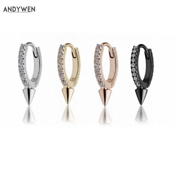 andywen 925 sterling silver 9mm middle spike huggies hoops women rock punk circle round cz zircon crystal women ear jewelry, Golden;silver
andywen 925 sterling silver 9mm middle spike huggies hoops women rock punk circle round cz zircon crystal women ear jewelry, Golden;silver
